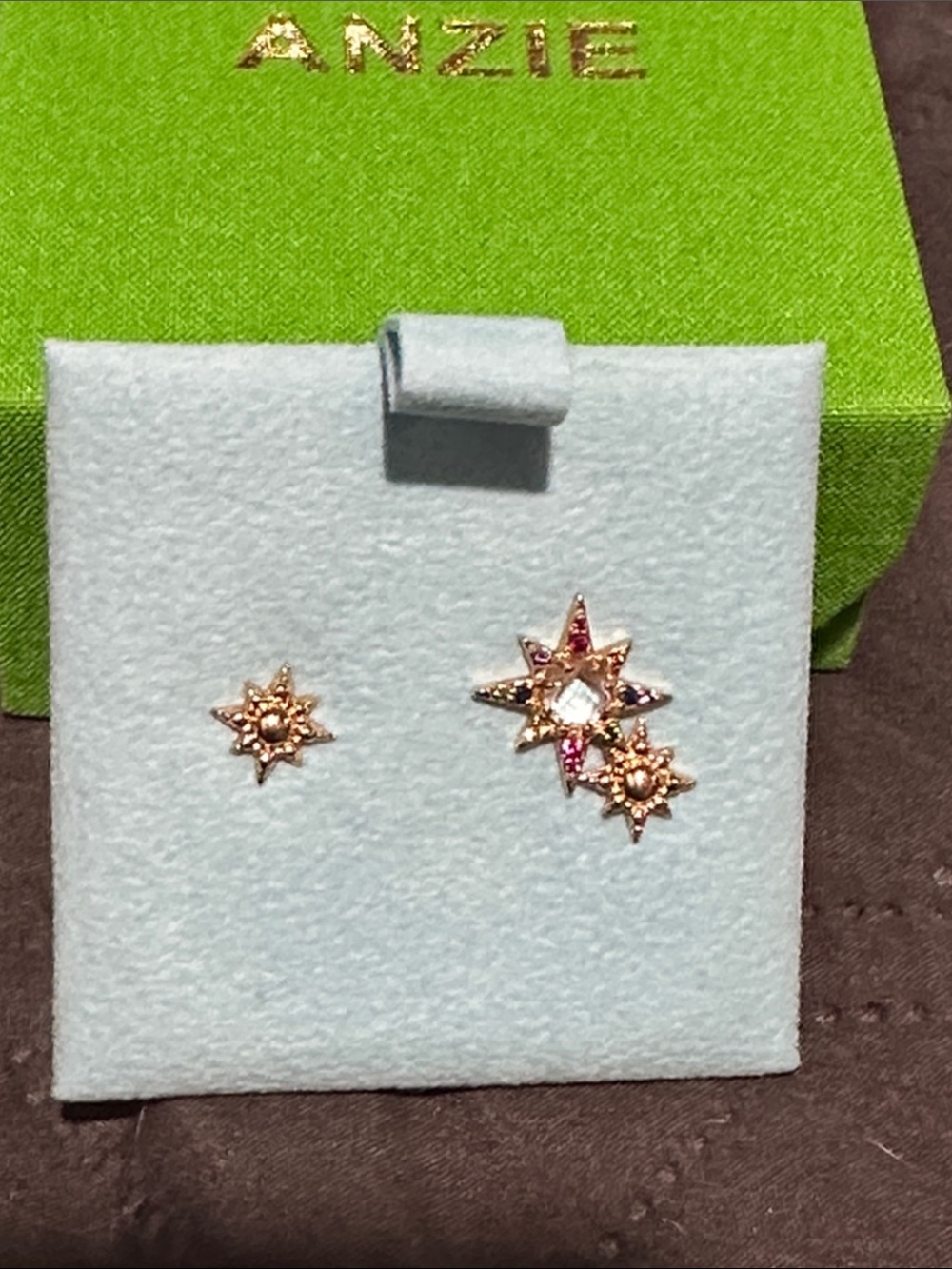 NEW Anzie 14K gold starburst earrings